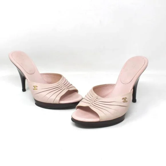 CHANEL | Shoes | Chanel 42948 Rosewood Leather Zen Toe Heels